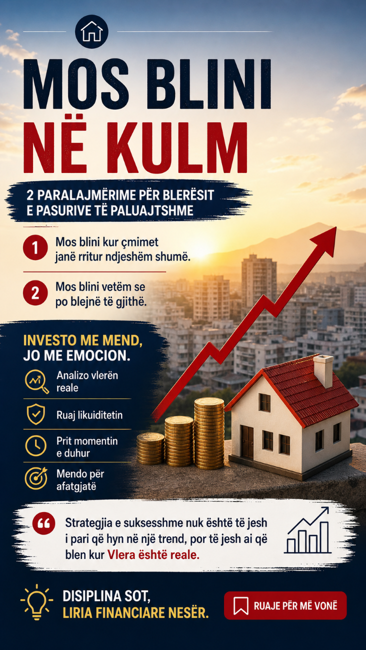 Mos blini në kulm: Si “mentaliteti i tufës” po rrezikon blerësit e pasurive të paluajtshme në Shqipëri