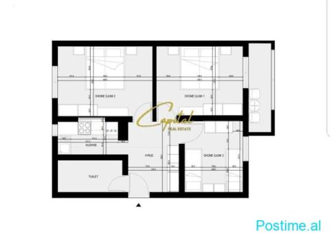 APARTAMENT ME QIRA 3+1 QENDER 70.000 LEKE - 1/5