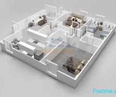 0692268458 Shitet, Apartament 3+1+2 prane Shkolles se Kuqe,