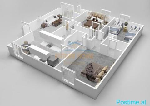 0692268458 Shitet, Apartament 3+1+2 prane Shkolles se Kuqe, - 2/5