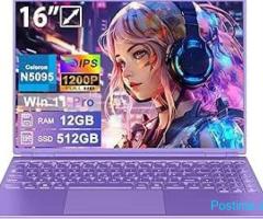 Laptop 16 inç me 12GB RAM dhe 512GB SSD, Celeron N5095, ekra