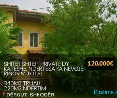 Shitet Shtëpi Private 2 Katëshe në "Dërgut", Shkodër!