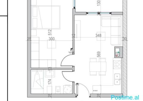 SHITET APARTAMENT 1+1 GOLEM 100.000 EURO FH-70029 - 2/5