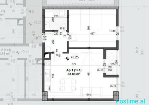 SHITET APARTAMENT 1+1 ISH FUSHA E AVIACIONIT 124.000 EURO - 2/5
