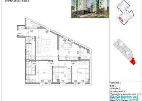 SHITET APARTAMENT 3+1+2 ISH PARKU 287.500 EURO - 3/5