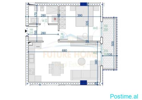 0696033060 Shitet, Apartament 1+1, Kamëz, Tiranë. - 1/4