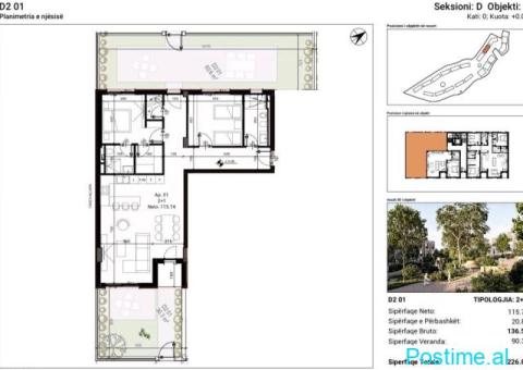 Shitet apartament ne Rezidencen ne ndertim 'PARK HOUSES '