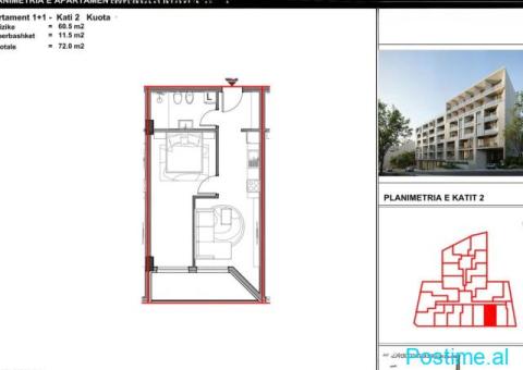 OKAZION!!!SHITET APARTAMENT 1+1+BALLKON 'KOMPLEKSI ALUNA 5, - 4/4