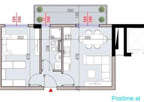 🏡 Apartament 1+1 për Shitje – Tirana Cielo Residence TEG - 2/2