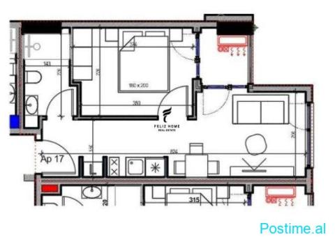SHITET APARTAMENT 1+1 RRUGA KAVAJES 105.000EURO FH-65099 - 1/3