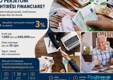 FINANCIM PËR PROJEKTET TUAJA TË NDRYSHME!