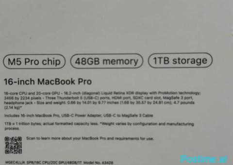 MACBOOK M5 PRO 16'' (48/1TB ) NEW - 3/3