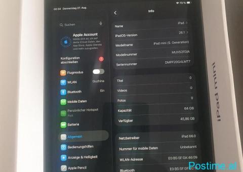 iPad mini (Generata e 5-të) 64GB Space Gray - Wi-Fi + Cellul - 1/3
