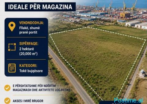 Shitet tokë në Fllakë, pranë Portit – ideale për magazina