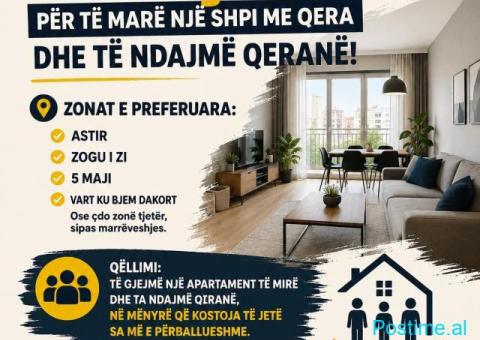 🏠 KËRKOHEN 2–3 ÇUNA PËR TË NDARE QIRANË NË TIRANË