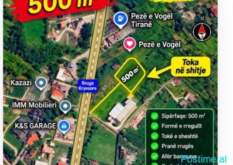 OKAZION 500 M2 TOKE PEZË VOGËL PRANE RRUGES KRYESORE
