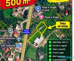 OKAZION 500 M2 TOKE PEZË VOGËL PRANE RRUGES KRYESORE
