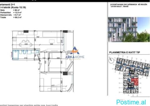 SHITET APARTAMENT 2+1+BALLKON 'RRUGA JAVER MALO, ISH PARKU'
