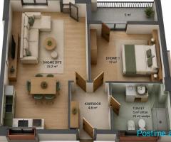 🏡 Shitet Apartament 1+1 në Kompleksin Mangalem (Godinë e Ve