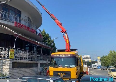 Transport mallrash me kamjon dhe kamjonçine me vinç - 6/6