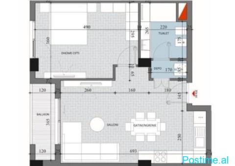 ✅ SHITET APARTAMENT 1+1 | Rezidenca Diellon 2, Paskuqan - 5/5