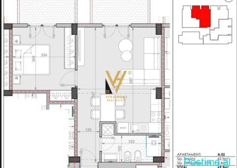 SHITET APARTAMENT 1+1+BLK NE GOLEM 76.890 EURO