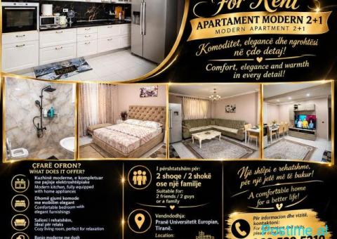 Apartament me Qera 2+1 Universiteti Europian Tirane
