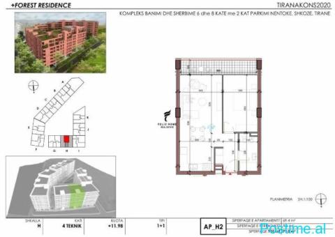 SHITET APARTAMENT 1+1 SHKOZE 103.000 EURO FH-75687