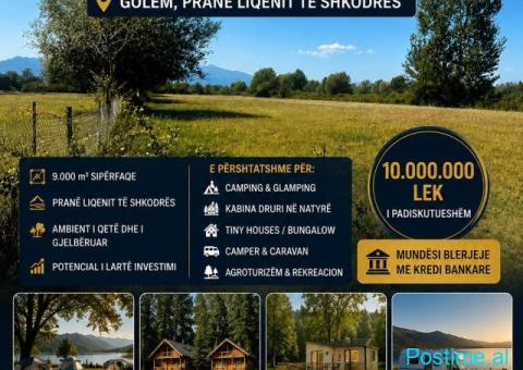 Shitet 9000m2 toke prane liqenit shkoder