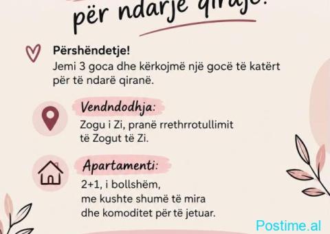 Kerkojme vajze per ndarje qeraje