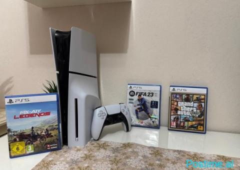 PS5 Slim si I ri I kompletuar me lojra dhe nje leve