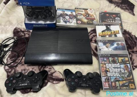 PS3 Super Slim 500 gb me 3 leva dhe disqe me lojra