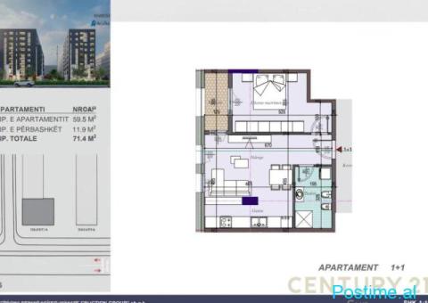 SHITET APARTAMENT 1+1 NË KOMPLEKSIN TIRANA NEW ENTRY!